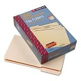 SMD15334 Manila File Folders, Double-Ply Top, 1/3 Cut/Assorted, Legal, 100/Box