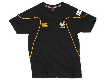 London Wasps Players Cut and Sew Cotton Rugby T-Shirt Black - size XXL