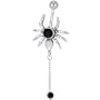 Belly Navel Ring Black Crystal Spider Dangling Web Summer Fashion Belly Navel Ring Body Jewelry