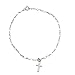 Sterling Silver Cross Charm Bracelet Anklet Italy