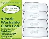 High Quality 4-Pack Washable & Reusable Pad Fits Eureka Enviro Floor Steamer 310A, 311A, 313A; Compare To Eureka Enviro Hard Floor Steam Cleaner Part # 60978, 60980, 60980A; Designed & Engineered By Crucial Vacuum