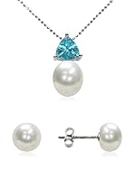 MAYUMI Conjunto de collar y pendientes Colour plata de ley 925 milésimas