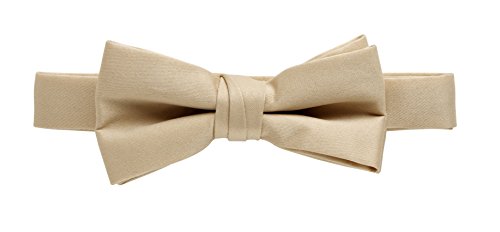 SportoliMen's Formal Satin Adjustable Solid Pre Tied Banded Bow Tie for Tuxedo - Tan