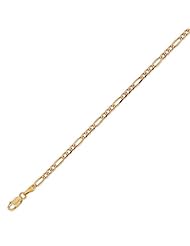 14K Solid Yellow Gold Figaro D.C. Chain Bracelet 3.1mm (7/64 in.) - 7 in.