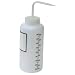 Vestil BTL-WW-32-LBL Wide Mouth Low Density Polyethylene (LDPE) Round Squeeze Wash Bottle with Label and Natural Cap, 32 oz Capacity, Translucent