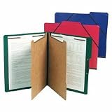 S J Paper S56001 S J Paper Classification Folios w/Fastener, Ltr, 6-Section, Forest Green, 10/Box