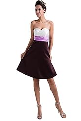 Strapless Lace Pleated Charmeuse Empire   Waistline Homecoming Dress/Mini Dress 