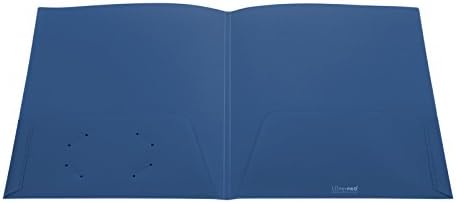 Ultra Pro - 2-Pocket Folders with Clear Outside Pockets (Blue, 10-Pack)