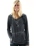 Roxy Women’s “Ice Cap” Fleece Lined Hood Pullover Hoodie Black 474693-BLK