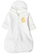 Spasilk 100% Cotton Terry/Velour Hooded Bath Bag with Zipper Front, White