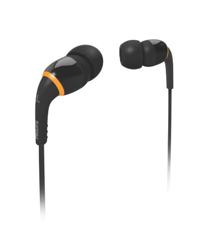 Philips SHE 9550 InEar Ohrhörer mit BassBoost (innovatives Trage-/Transportsystem, Geräuschdämmung, Ohrkappen in 3 Größen) schwarz