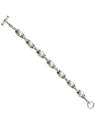 Sterling Silver W/14k 8.5-9mm Freshwater Cultured Pearl 8in Bracelet