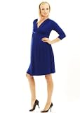 The Olian V-Neck Shirred Shoulder Three-quarter Sleeve Rayon Knit Dress