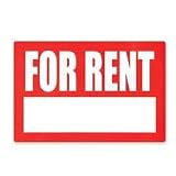 (Price/EA)For Rent Sign, Weather Resistant, 8x12, Red/White