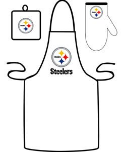 Caseys Distributing 9960603104 Pittsburgh Steelers Grilling Apron Set