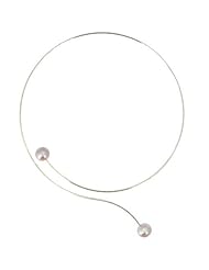 Les Poulettes Jewels - Pearl and Silver Choker Necklace with 2 Pink Round 11 mm Freshwater Pearls