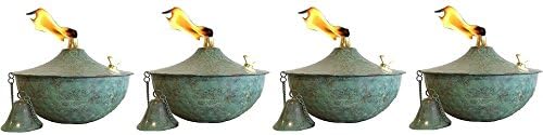 Maui Tabletop set of 4, Landscape Torch, Patio Light, Tabletop Lantern, Lighting (Hammered Patina)