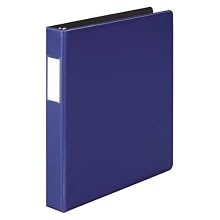 Wilson Jones Heavy Duty D-Ring Binder, 1 Inch Capacity, Letter Size, Dark Blue (W384-14BLPP)