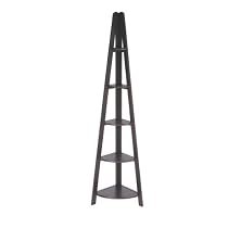 5-Shelf Corner Bookcase - Espresso