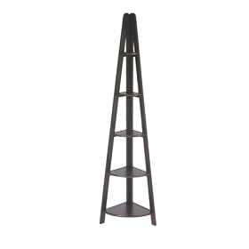5-Shelf Corner Bookcase - Espresso