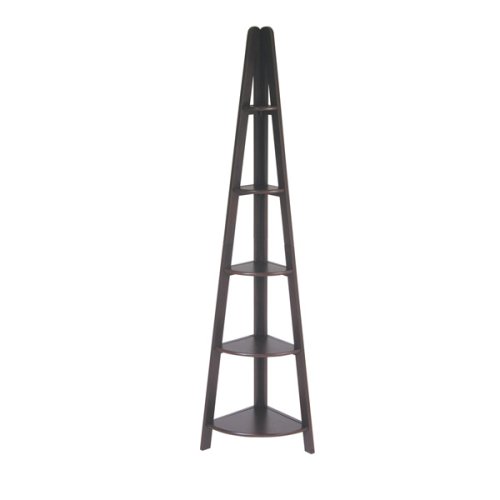 5-Shelf Corner Bookcase - Espresso