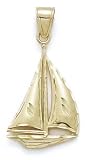 14k Diamond-Cut Sailboat Pendant