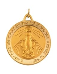 CleverEves 14K Yellow Gold 29.00 mm Miraculous Medal