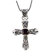 Sterling Silver and 14K Yellow Gold Amethyst Cross Pendant