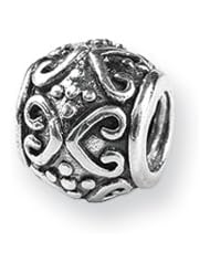 Scroll Bali Charm in Silver for 3mm Charm Bracelets