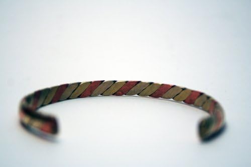 Twisted two metal (copper and bronze) healing bracelet