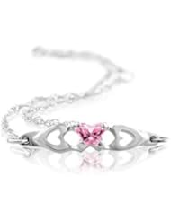 Bfly Cz Birthstone Bracelet W/Box 10K White October 19800