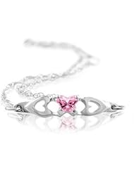 Bfly Cz Birthstone Bracelet W/Box 14K White October 19800