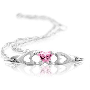 Genuine IceCarats Designer Jewelry Gift 10K White Gold Bfly Cz Birthsto Brc W/Box. October Brc W/Box Bfly Cz Birthsto Brc W/Box In 10K White Gold
