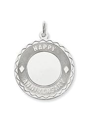 Sterling Silver Happy Anniversary Disc Charm QC2293"