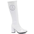 Womens GOGO Boots Peace Sign Hippie Costume Accessory Retro 3 Inch Heel Zipper