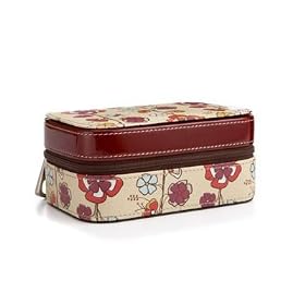Fossil Printed Leather Small Zip Jewelry Case
