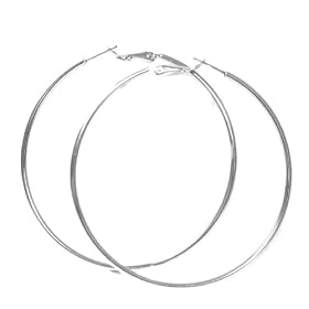 Beautiful 24k Gold Layered GL Large 2 Hoop Earrings - Lifetime Warranty! Comes Gift Boxed (he2)