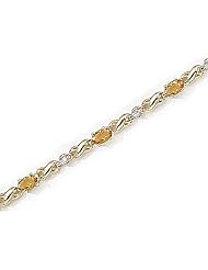 14kt Yellow Gold Oval Citrine and Diamond Bracelet