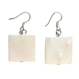 China Silk Fashion Dangle Earrings, Genuine Shell, Dyed