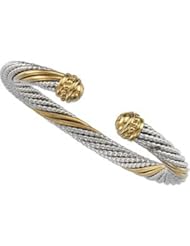 Cable Bracelet Sterling Silver & 14K Yellow 06.75 Mm Brc97