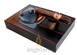Brizard Deck Ebony Wood Single Ashtray - Made in USA