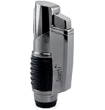 Scorch Torch Metropolitan Single Jet Flame Butane Torch Cigarette Cigar Lighter w/ Easy Butane Adjustment (Gunmetal)