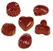 Chocolate Mold: AssortedHeart, Walnut, Madeleine, Fluted Round, Conch & Triangle (3 Connected Lobes). Size: Approx. 33mm. 4 of each of 6 designs