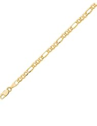 14k Solid Yellow Gold Figaro Chain Necklace 16" 3.1mm