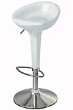 Ventura Adjustable height Stool, WHITE METALLIC, STAINLESS STEEL