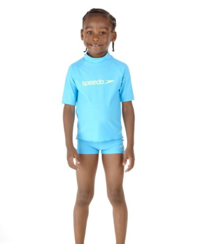 Speedo Jungen Shirt Logo Short Sleeve Sun Top, turquoise/hydro green, 5-6, 8061517056 Preisvergleich