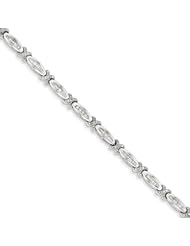 Genuine .925 Sterling Silver Rhodium Plated Diamond Bracelet 10.4 Grams . 100% Satisfaction Guaranteed.