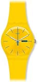 Swatch - NEW GENT COULOURED collection - Montre Mixte - Quartz Analogique - Cadran Jaune - Bracelet Plastique Jaune