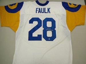 Marshall Faulk Signed St. Louis Rams Throwback Jersey