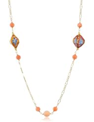 Sparkling Sage Resin Geometric Necklace, 16"